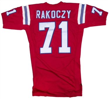 1990s Early Gregg Rakoczy Game Used New England Patriots Red Jersey